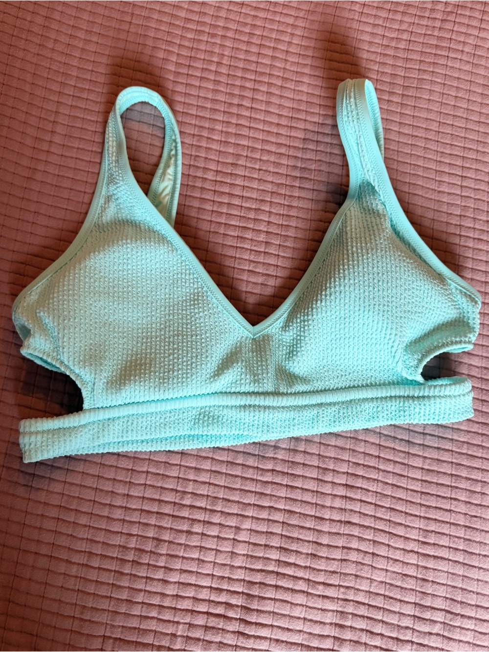 aerie Mint Green Textured Bikini Top
